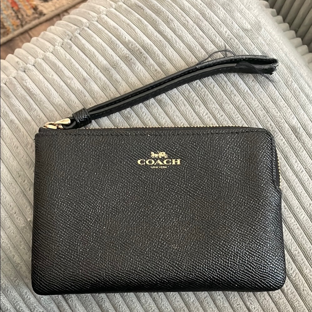 Coach Black Textured Wristlet